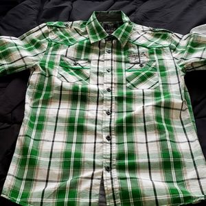 Short sleeve plaid shirt